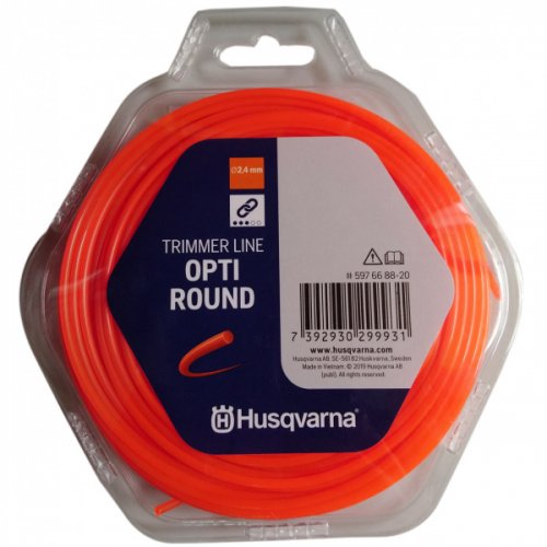 Корд Тримерний Husqvarna Opti Round Помаранчевий, Блістер (2,4мм*15м) 5976688-20