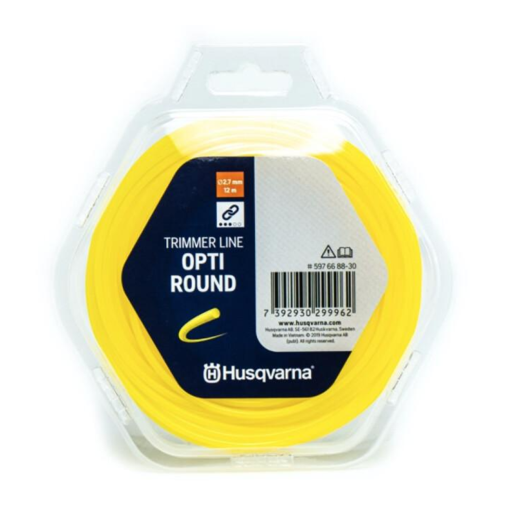 Корд Тримерний Husqvarna Opti Round Жовтий, Блістер (2,7мм*12м) 5976688-30