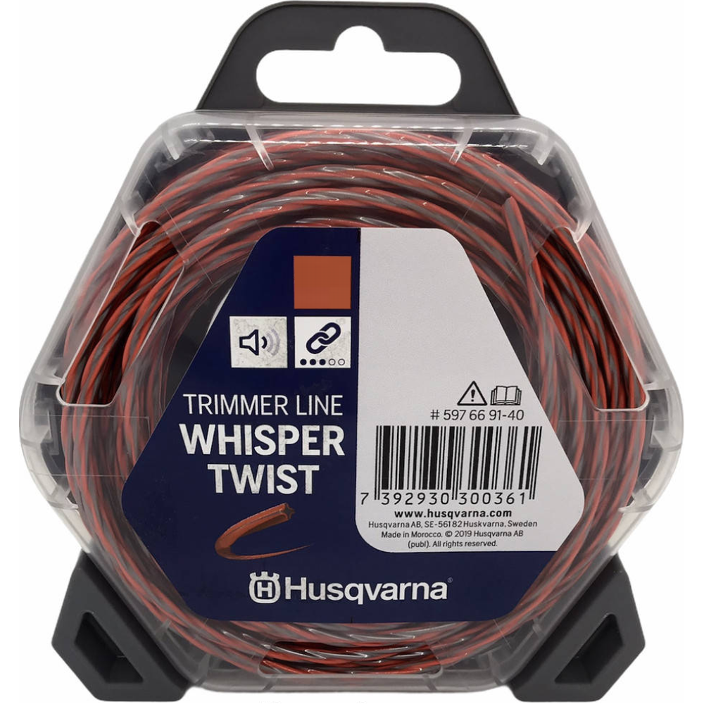 Корд Тримерний Husqvarna Whisper Twist Помаранчевий/Чорний, Блістер (2,0мм*112м) 5976691-11